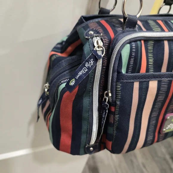 Lily Bloom Multicolor Striped Women's Bag With Multiple Pockets - Picture 6 of 14